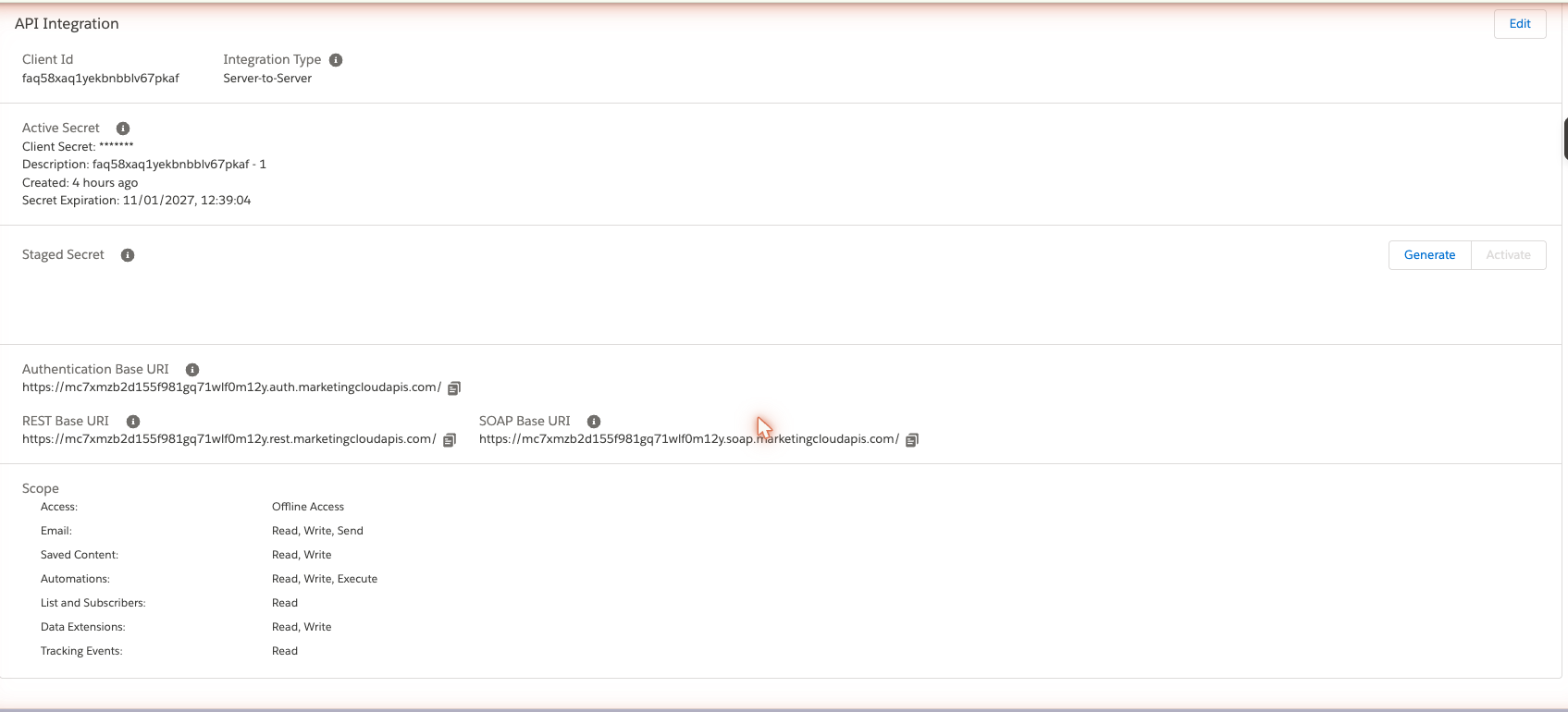 Installed package with the performance data scopes enabled