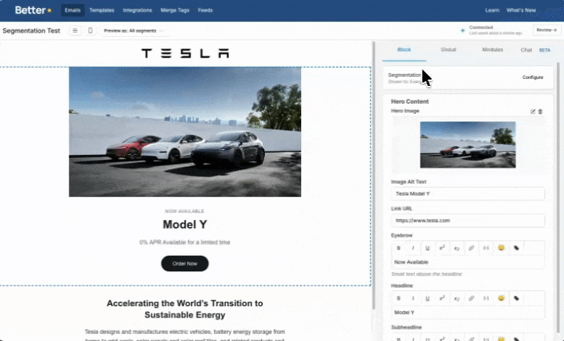 Segmentation preview